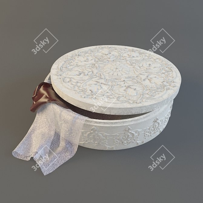 Elegant Fabric-Covered Casket 3D model image 1