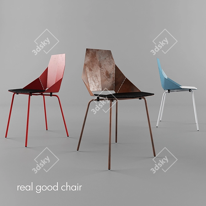 Sleek Foldable Chair 3D model image 1