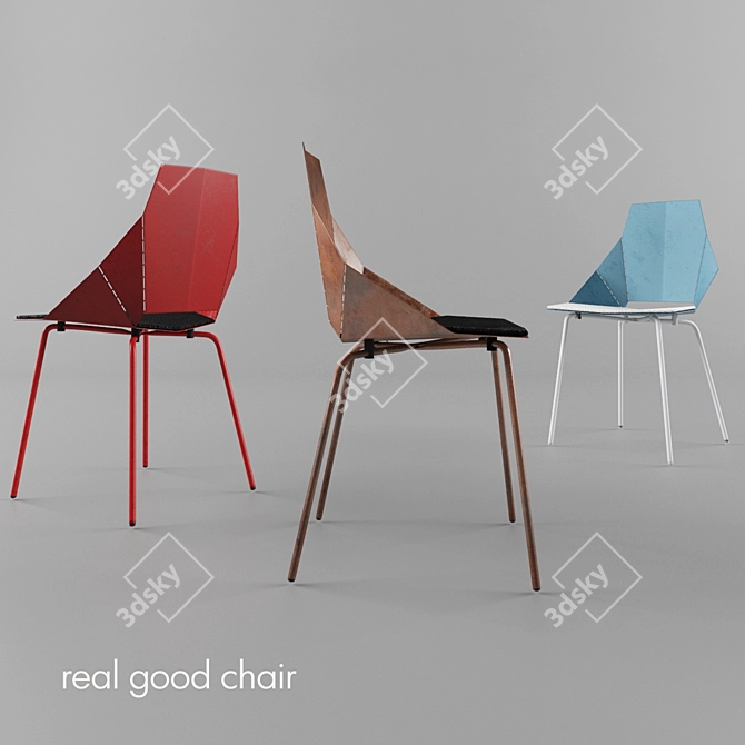 Sleek Foldable Chair 3D model image 2