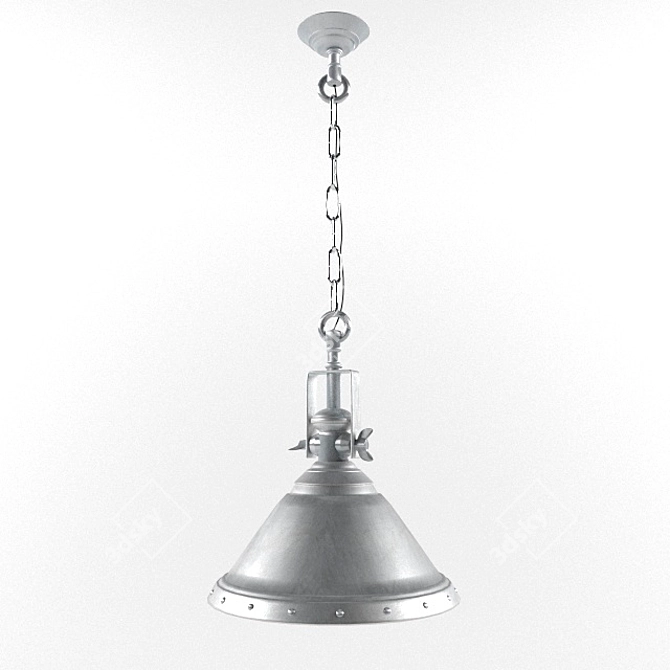 Vintage Loft Metal Chandelier 3D model image 1