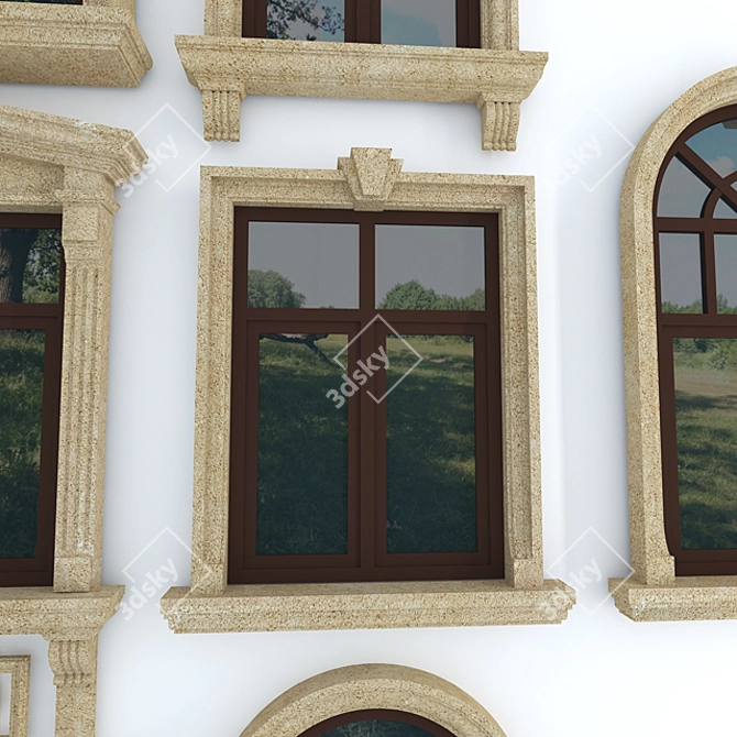 Title: Textured Window Trim, 180-130 Dimensions 3D model image 2