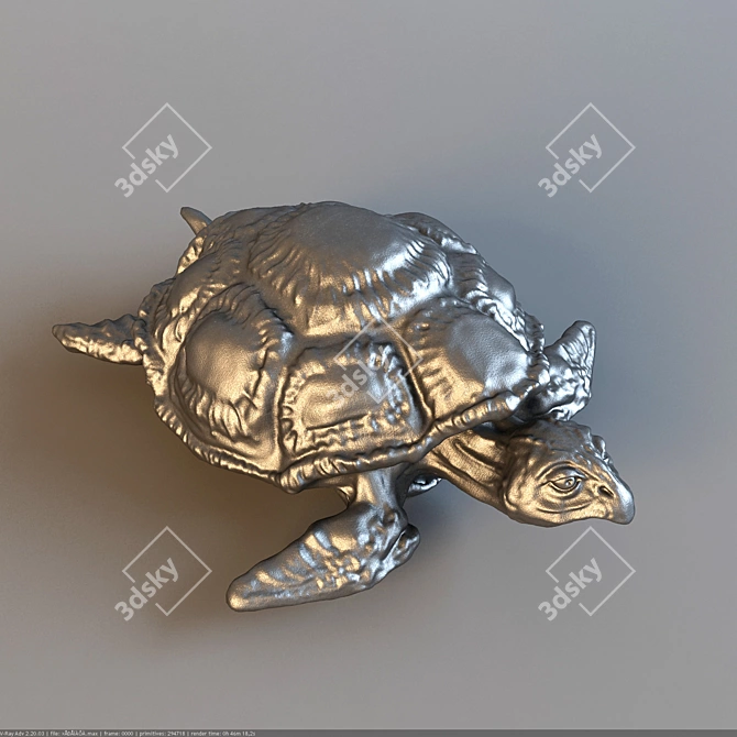 Graceful Turtle Figurine 3D model image 1