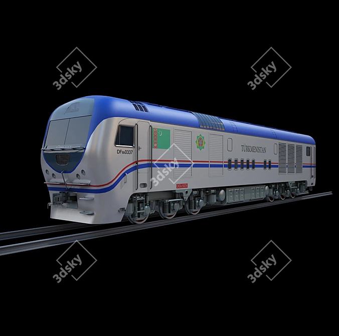 Turkmen Railway Loco 3D model image 1