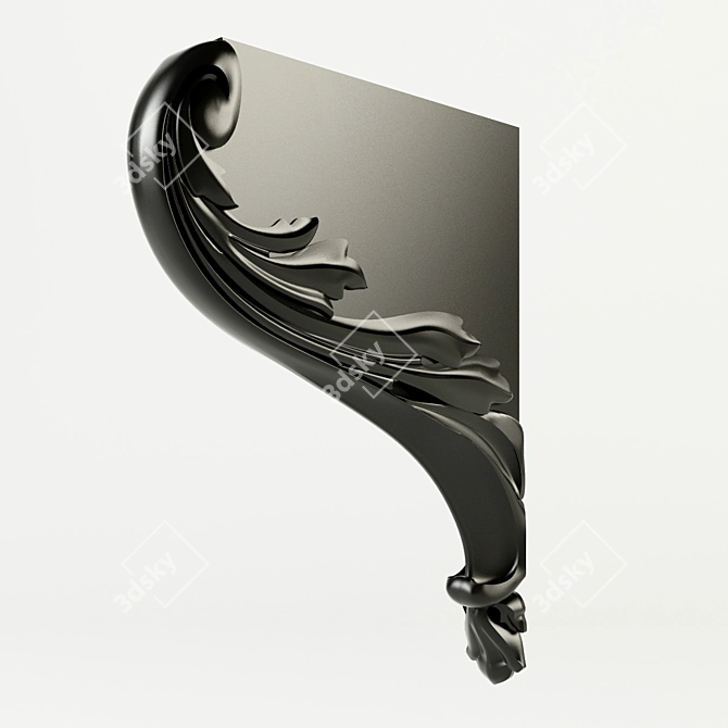 CNC Carved Bracket 3D model image 1