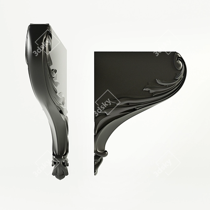 CNC Carved Bracket 3D model image 2