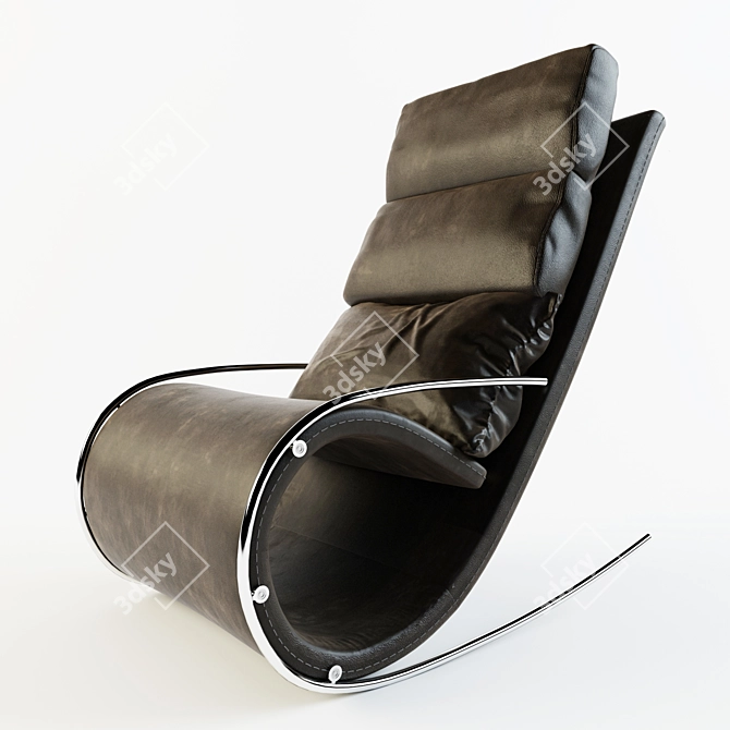 Elegant Rocking Chair - Height 1115, Width 670, Depth 1111 3D model image 1