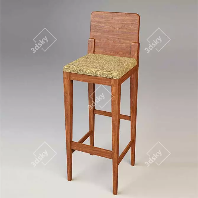 Sleek Bar Stool 3D model image 1