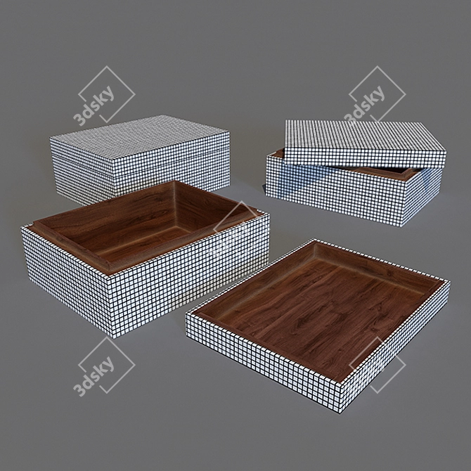 Organic Stoneware Resin Box 3D model image 1