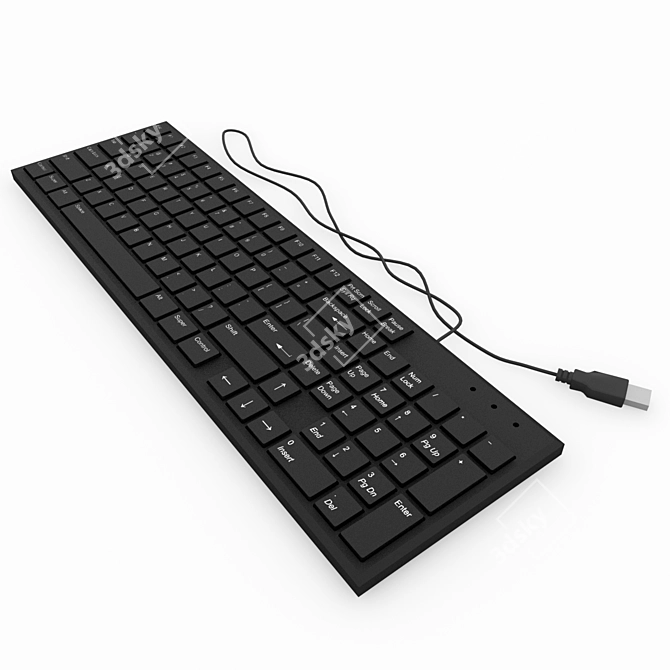 Sleek Computer Keyboard 3D model image 1