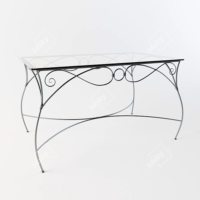 Stylish Forged Dining Table 3D model image 1