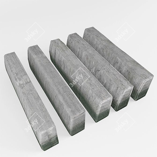 Versatile Border Stones - Set of 5 - 300x150x1000mm 3D model image 1