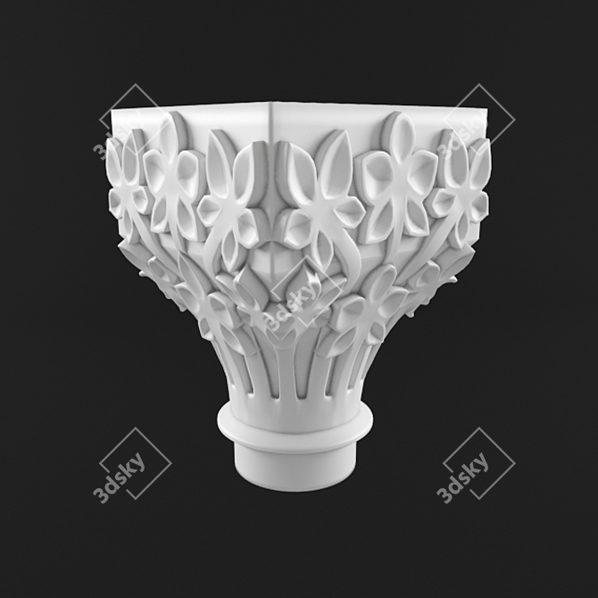 Byzantine Column Capital: Authentic Design 3D model image 1