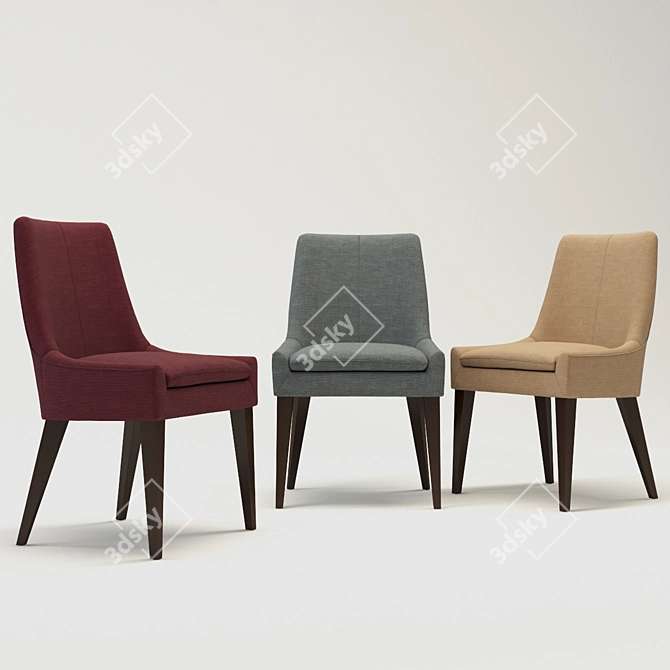Modern Fabric Dining Chair: 3D Model with Vray Materials 3D model image 2