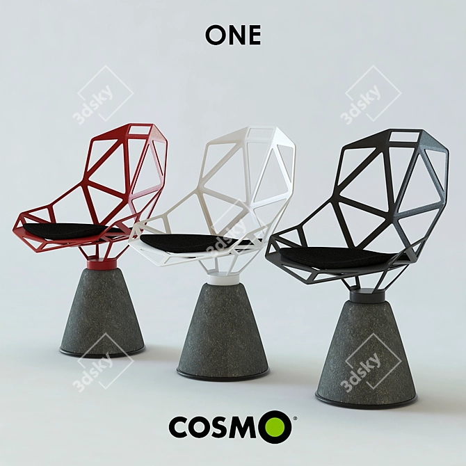 Title: Modern Aluminum Chair 3D model image 3