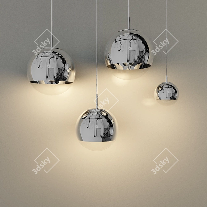 Reflective Mirage Chandelier 3D model image 1