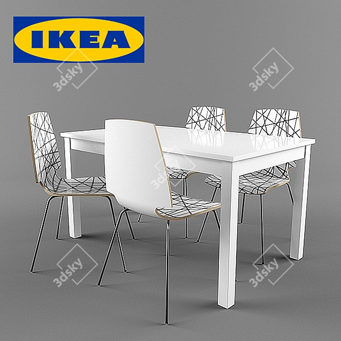 BYURSTA / Wilmar Dining Set 3D model image 1