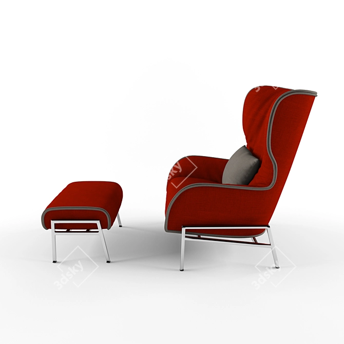 Modern Bicolor Lounge Chair: DePadova Bergere 3D model image 3