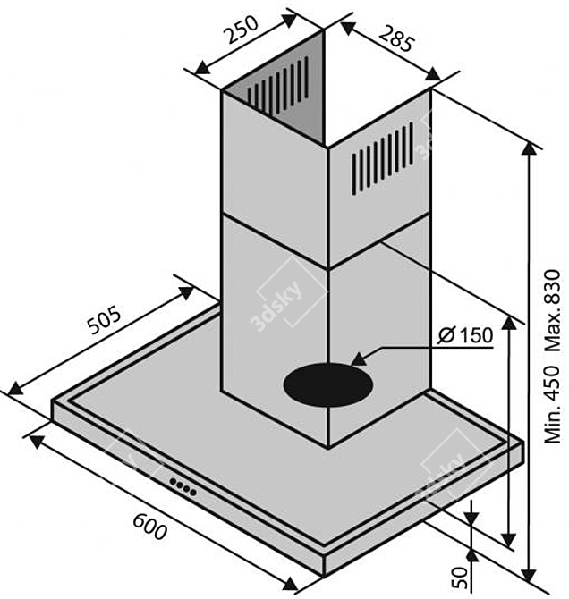 Ventolux Italia 60 BG Extractor 3D model image 3