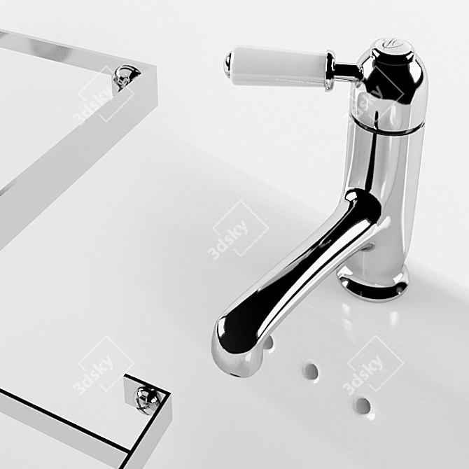 Burlington Medium Basin with Steel Stand 3D model image 2