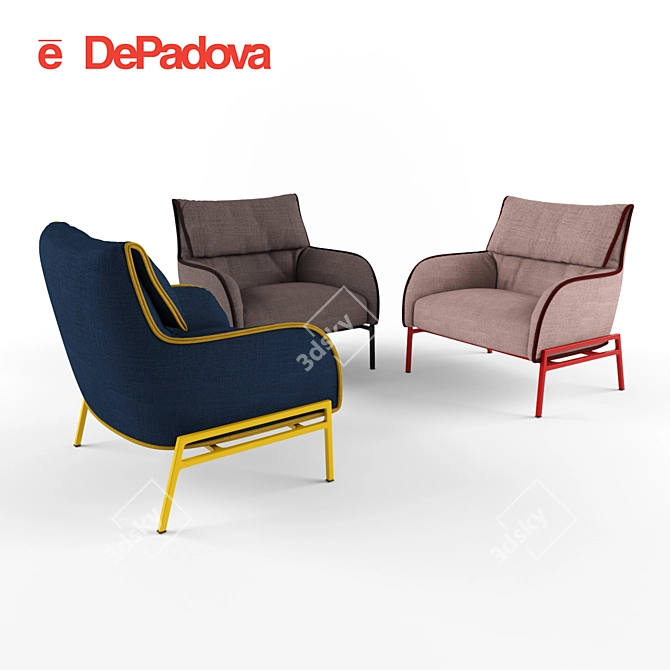 Sleek Lounge Chairs by DePadova 3D model image 1