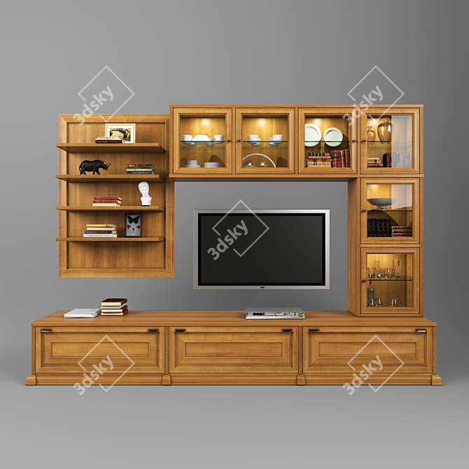 Classic Cherry Mr.Doors TV Unit 3D model image 1