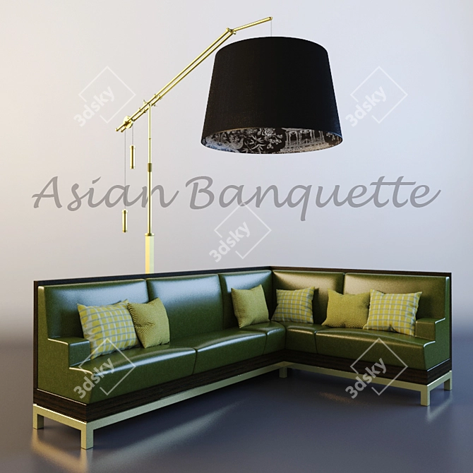 Asian Oasis Banquette 3D model image 1