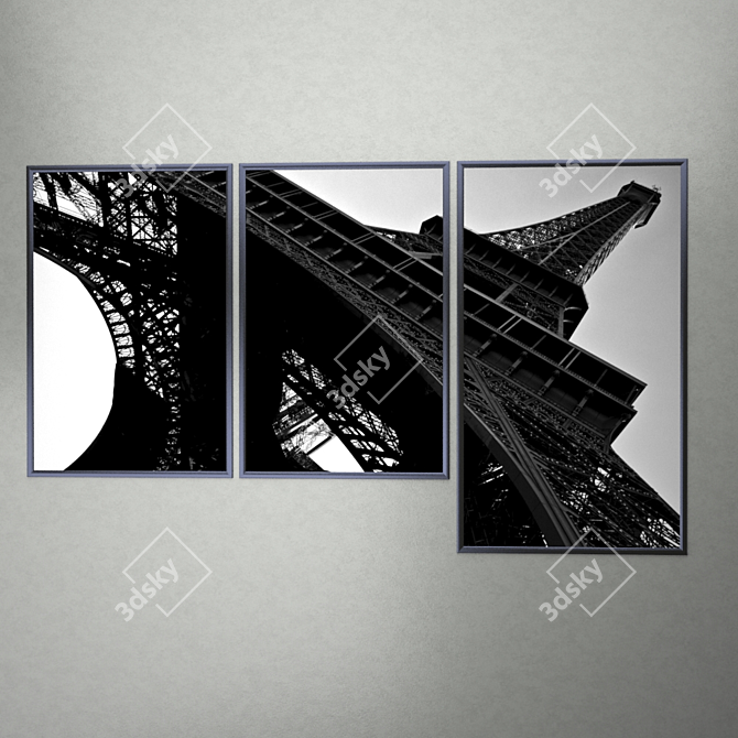 Elegant Eiffel Tower Framed Photos 3D model image 1