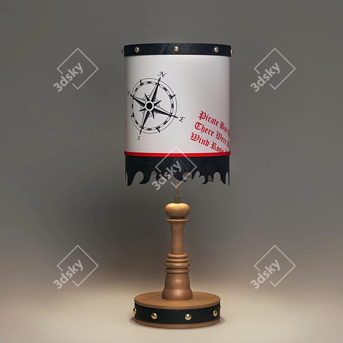 Black Pirate Table Lamp 3D model image 1