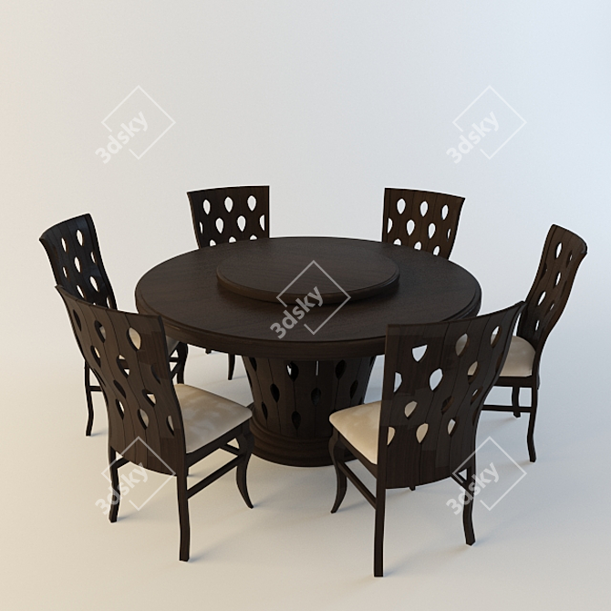 EVANA Dining Group: Stylish Malaysian Set 3D model image 1