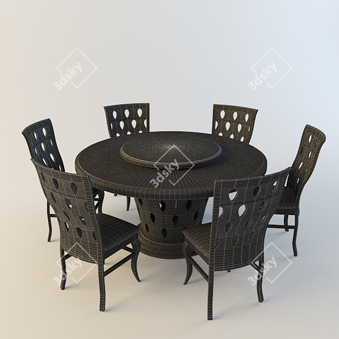 EVANA Dining Group: Stylish Malaysian Set 3D model image 2