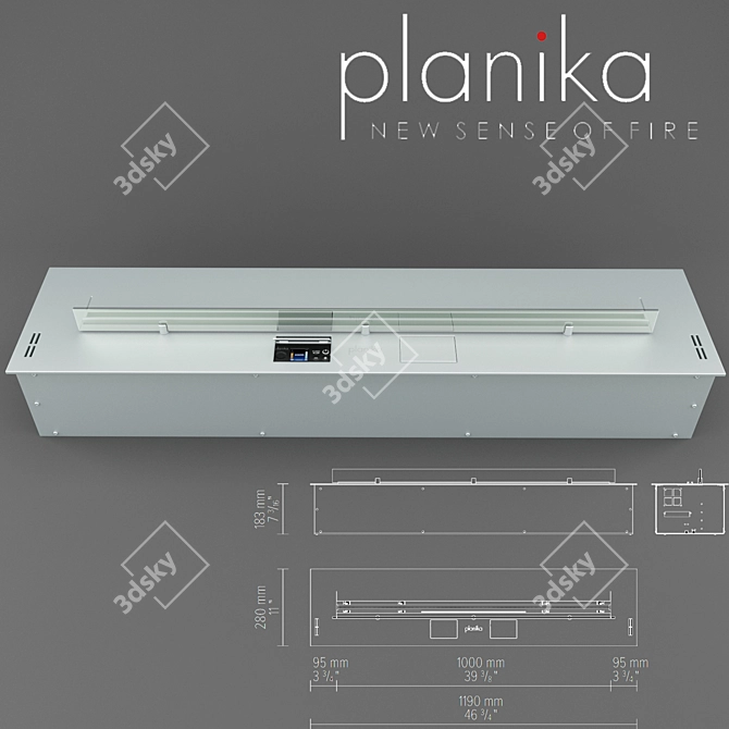 Planika BIO Fireplace: Modern Elegance for Your Home 3D model image 1