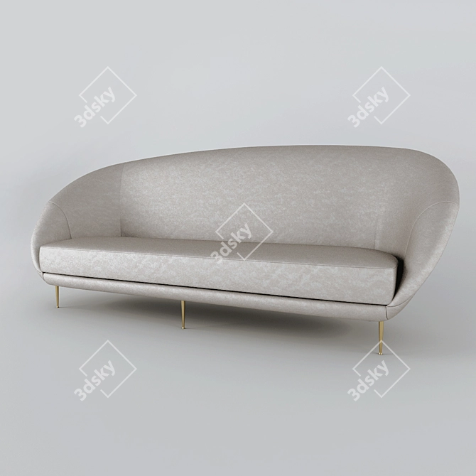 Elegant SANDRINE Sofa: Comfortable & Stylish 3D model image 1