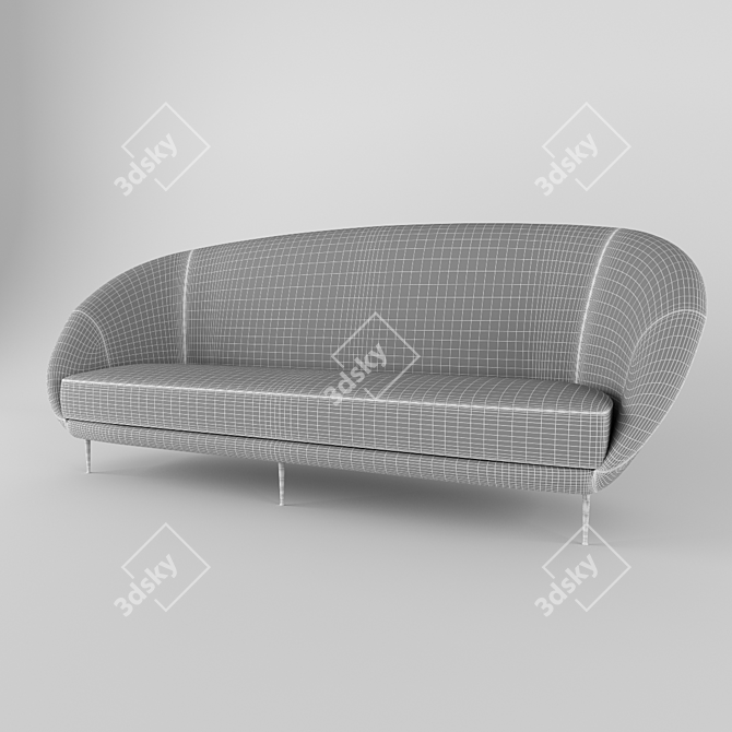 Elegant SANDRINE Sofa: Comfortable & Stylish 3D model image 2