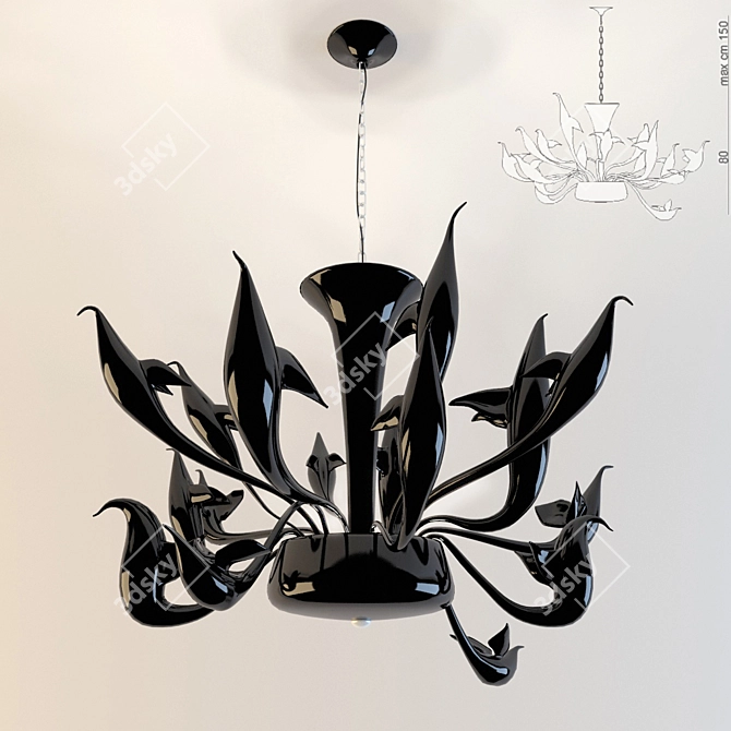 Muran Glass Chandelier: Visionnaire Limburg 3D model image 1