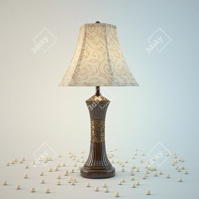 Vintage Bronze Bell Table Lamp 3D model image 1