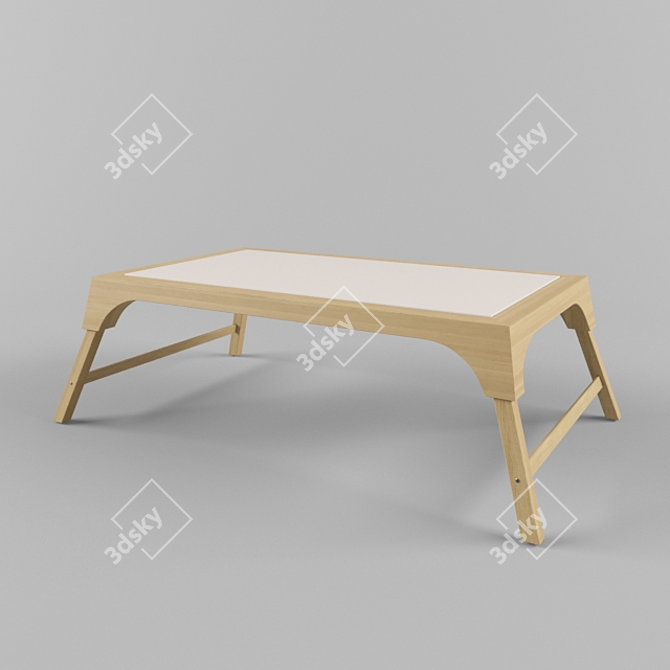 Rustic Wooden Coffee Table 3D model image 1