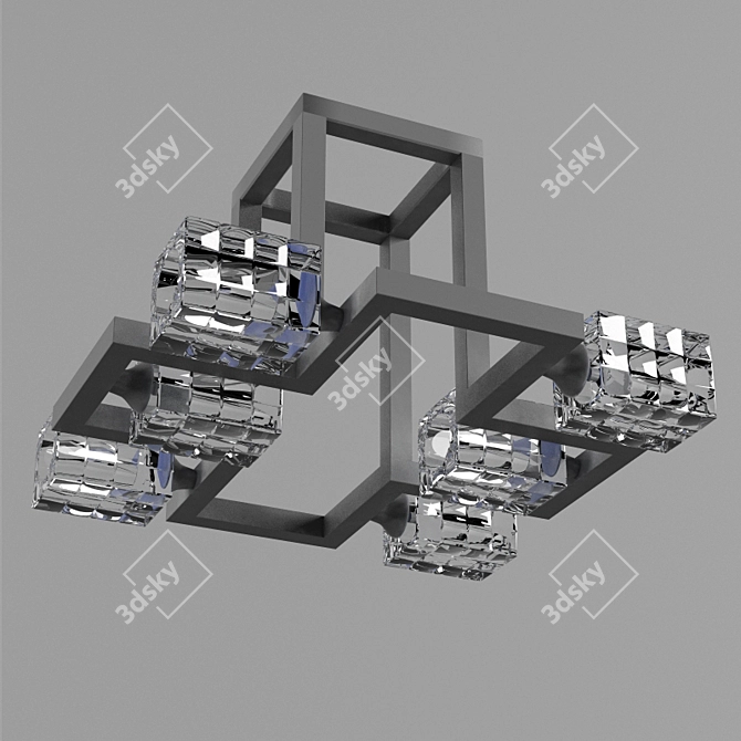 Sleek Odeon Chandelier 3D model image 1