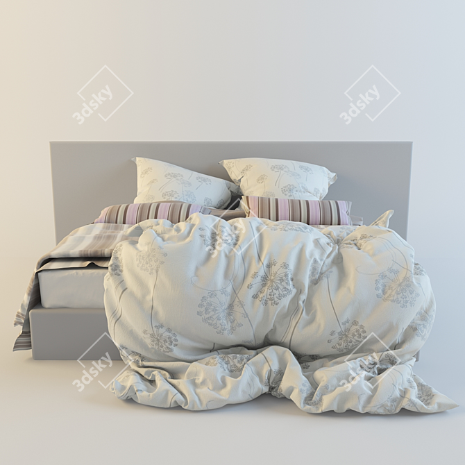 Cozy Dreams Bedding 3D model image 2