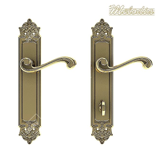 Elegant Melodia Door Handle 3D model image 1