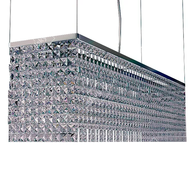 Title: Crystal Chrome Hanging Lamp 3D model image 1