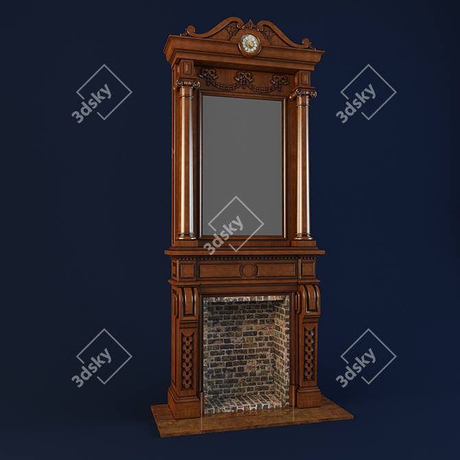 Antique Fireplace - Real Piece of History 3D model image 1