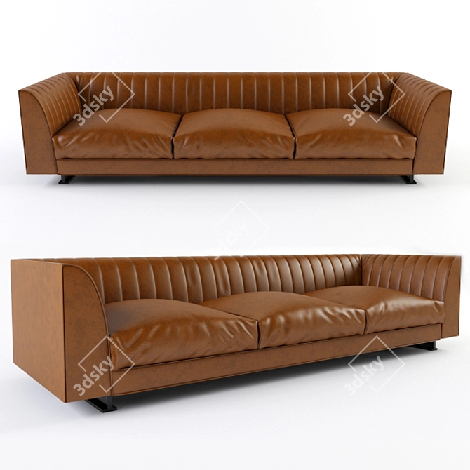 Luxury Comfort: Tacchini Quilt Sofa 3D model image 1