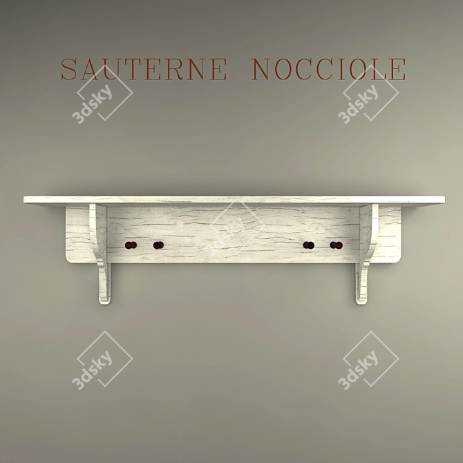 Vintage Wooden Sauterne Shelf 3D model image 1
