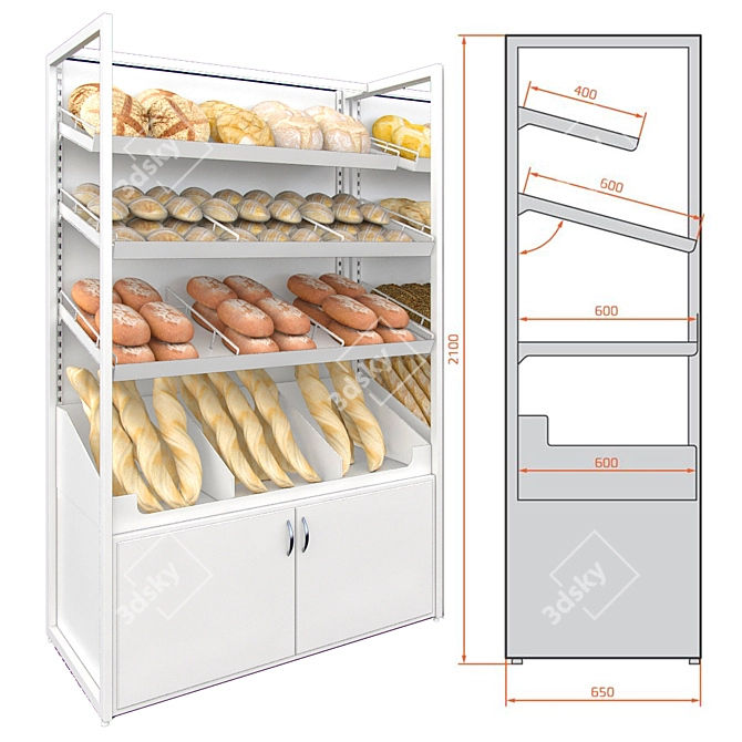 ES SYSTEM Showcase Bread Leo 3D model image 2