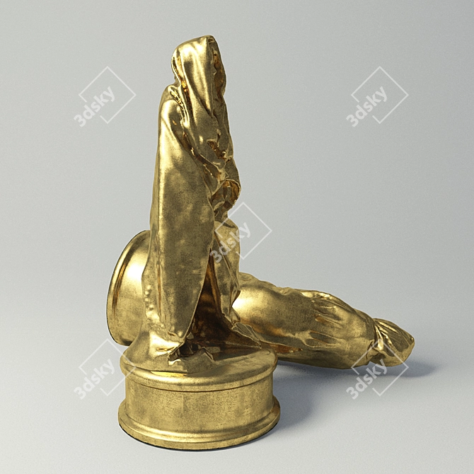 Golden Girl Figurine 3D model image 2