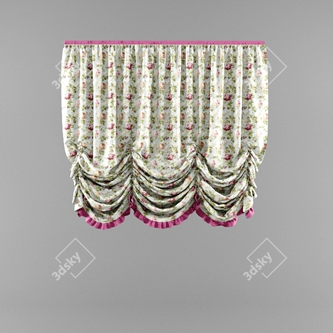 Elegant Austrian Blinds 3D model image 1