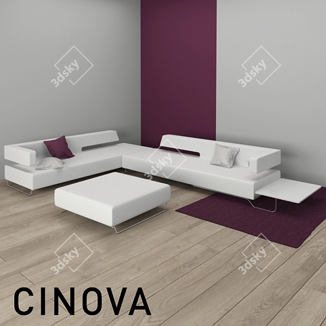 Modern Chic: Cinova Elle Sofa 3D model image 1