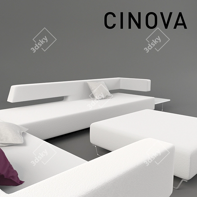 Modern Chic: Cinova Elle Sofa 3D model image 3