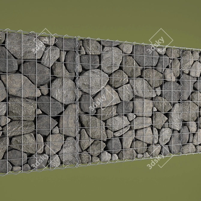 Versatile Gabion for Fences, Retaining Walls, and Flower Beds 3D model image 1