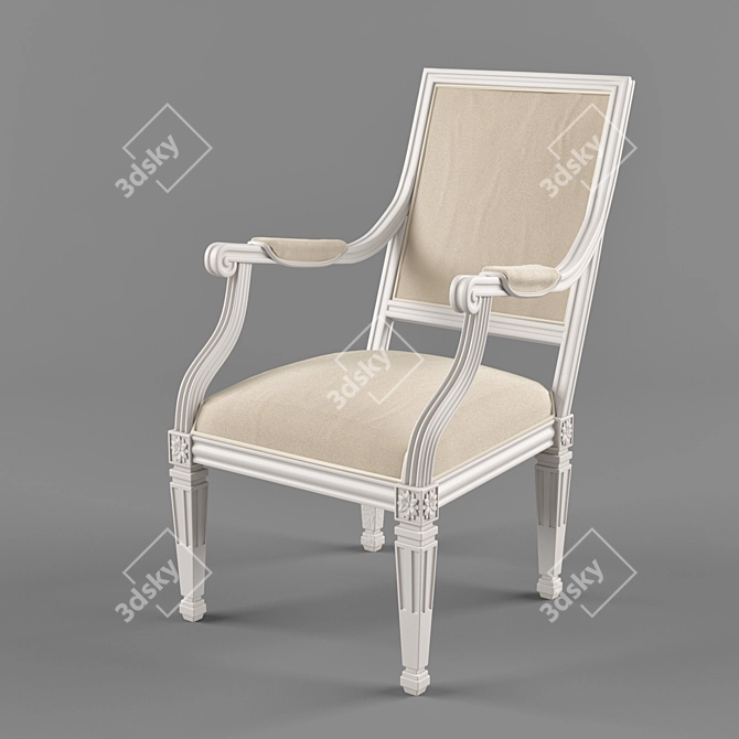 Elegant Louis Chair 3D model image 1